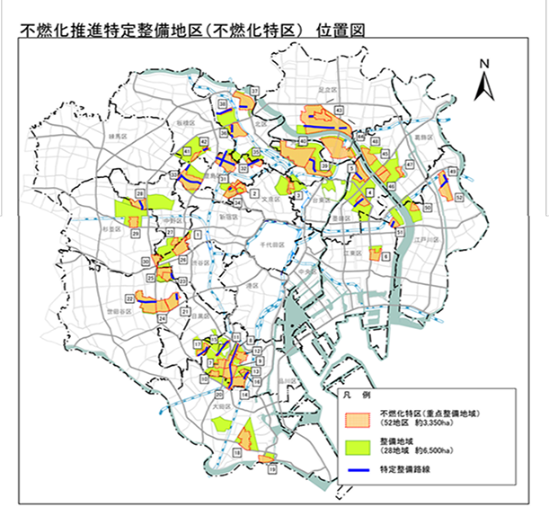 不燃化推進特区整備地区地図