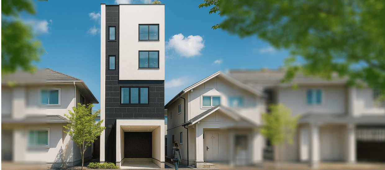 【都内・狭小地】3階建てでは狭い、でも鉄骨4階建ては高い…その悩み、「木造4階建て」が解決します。