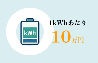 蓄電容量 1kWhあたり 10万円(※助成対象経費の税抜金額が上限)